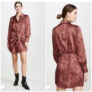 Cinq A Sept | Gaby Python Rosewood Shirt Dress 0